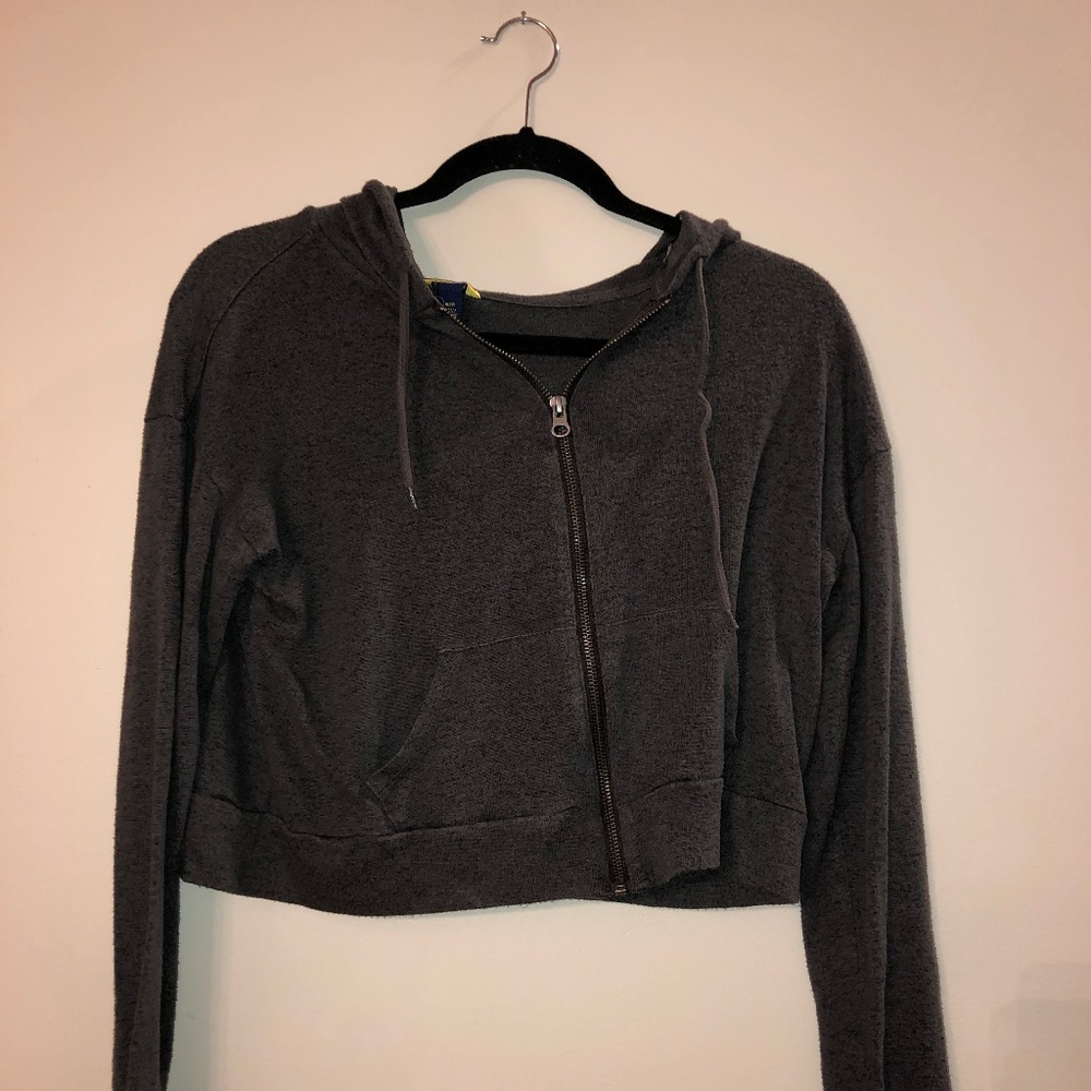 Prince & Fox Girls Gray Cropped Hoodie